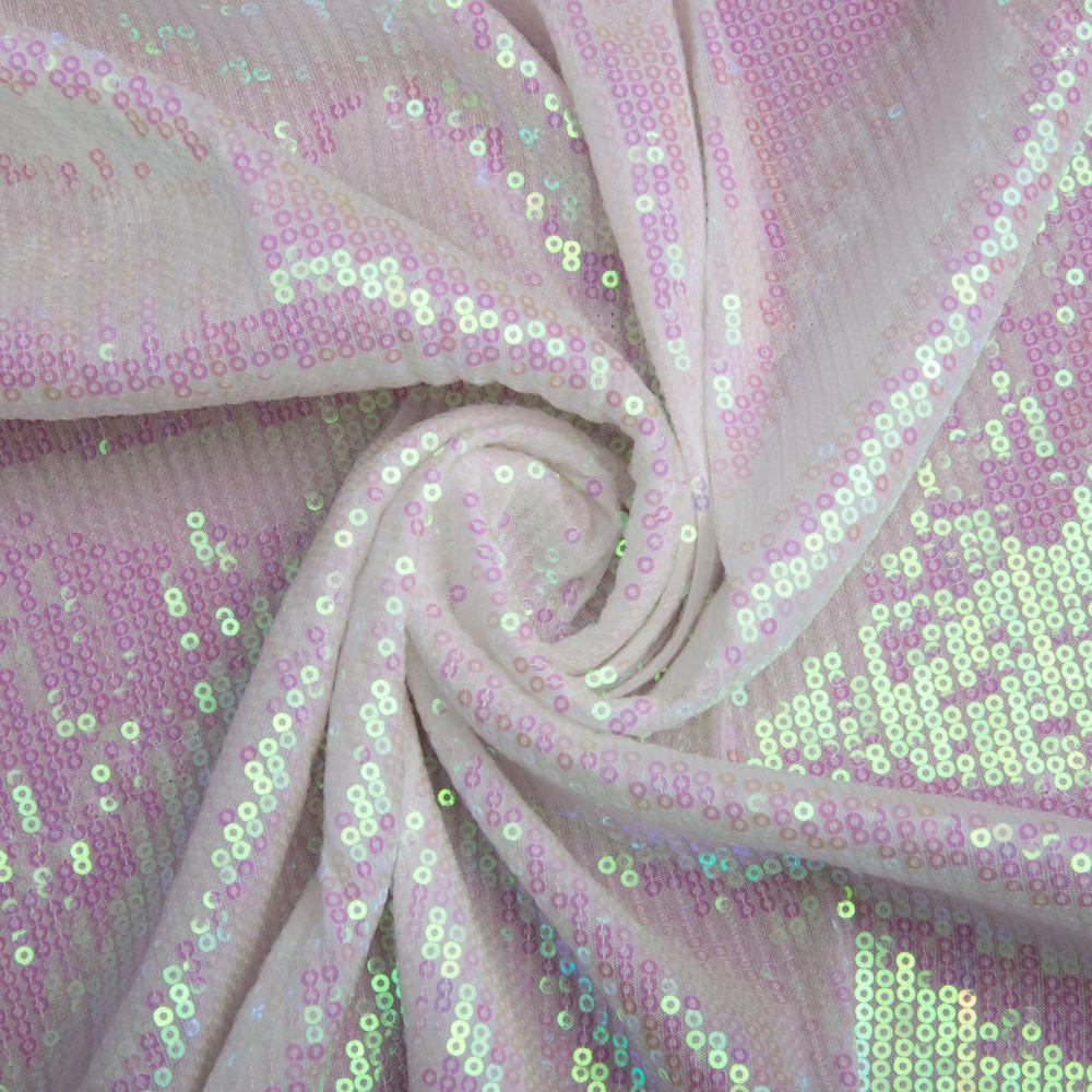 Трикотаж із паєтками Хамелеон Рожевий (2250917482)