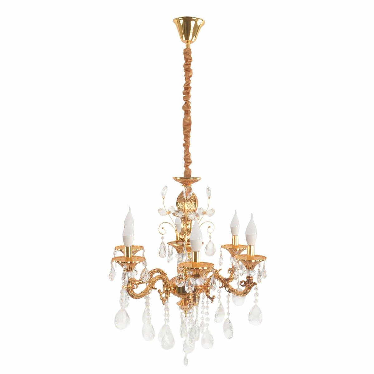 Люстра Sirius на шесть плафонов под лампу Е14 Золотой (Ш 88009/6)