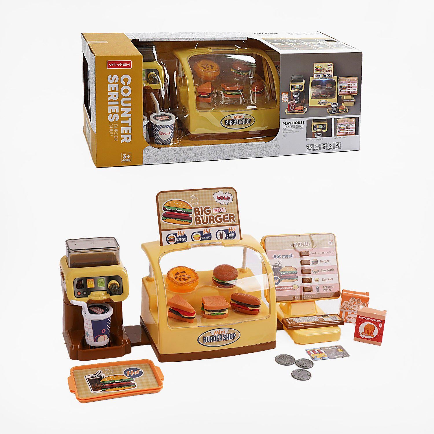 Игрушечный магазин с подсветкой/меню с английским озвучением/витриной со вкусностями (150938)