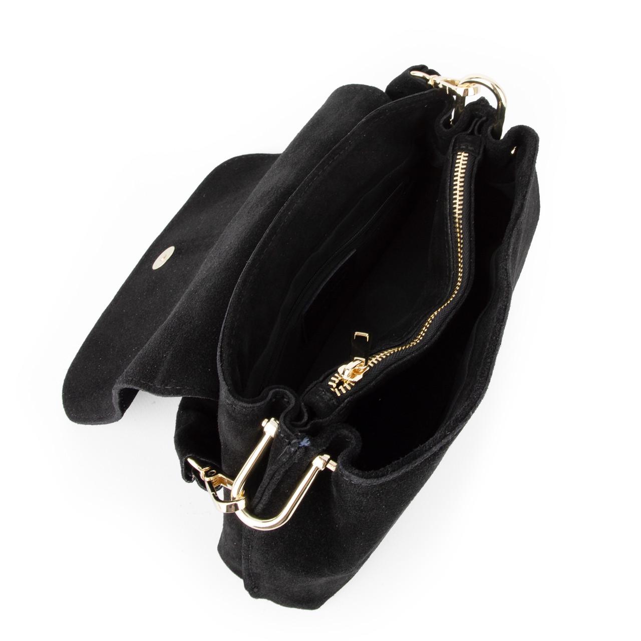 Сумка жіноча замшева Virginia Conti 04052 Чорний (2765516848) - фото 3