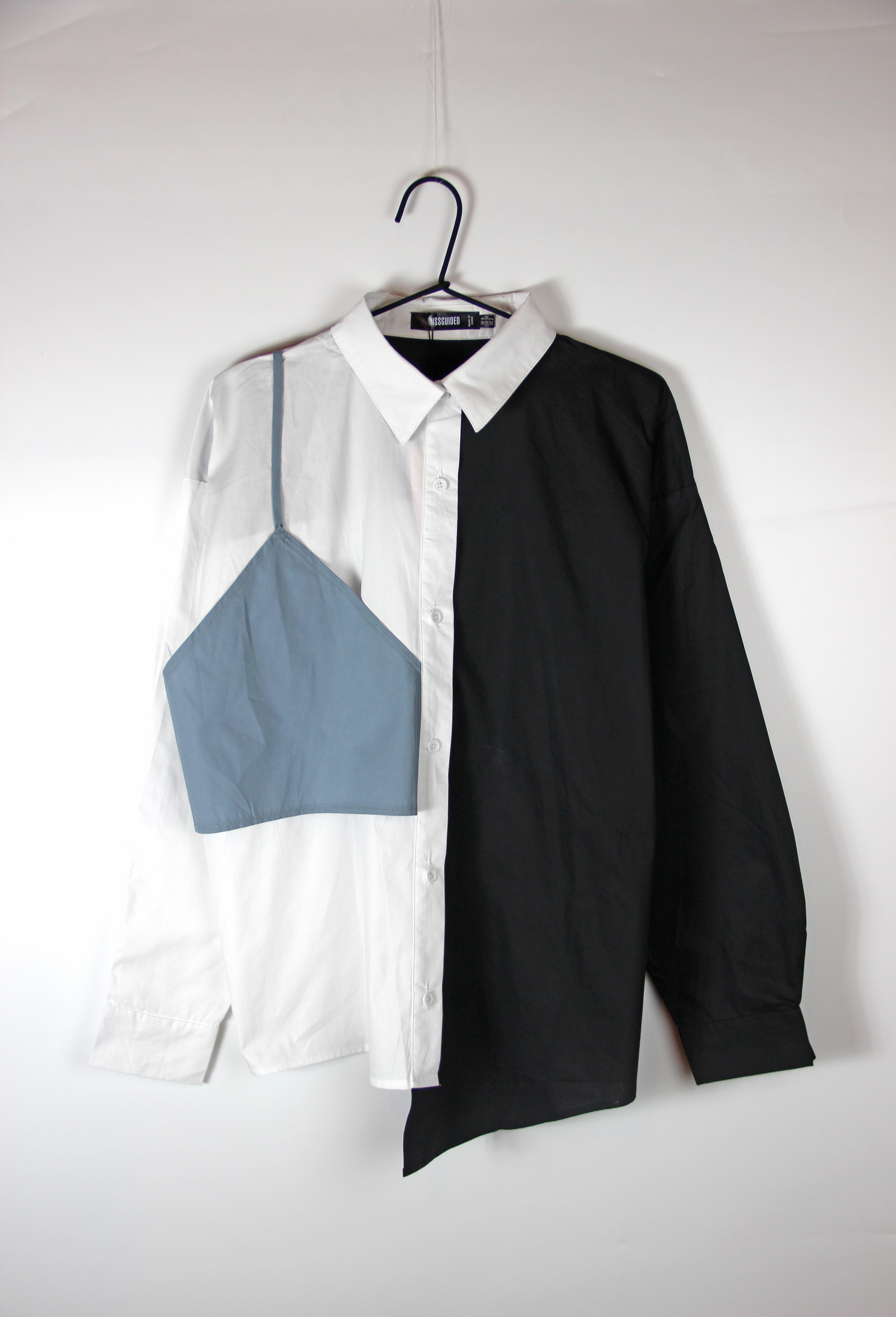 Рубашка Missguided р. 40 Черно-Белый (CL112783)