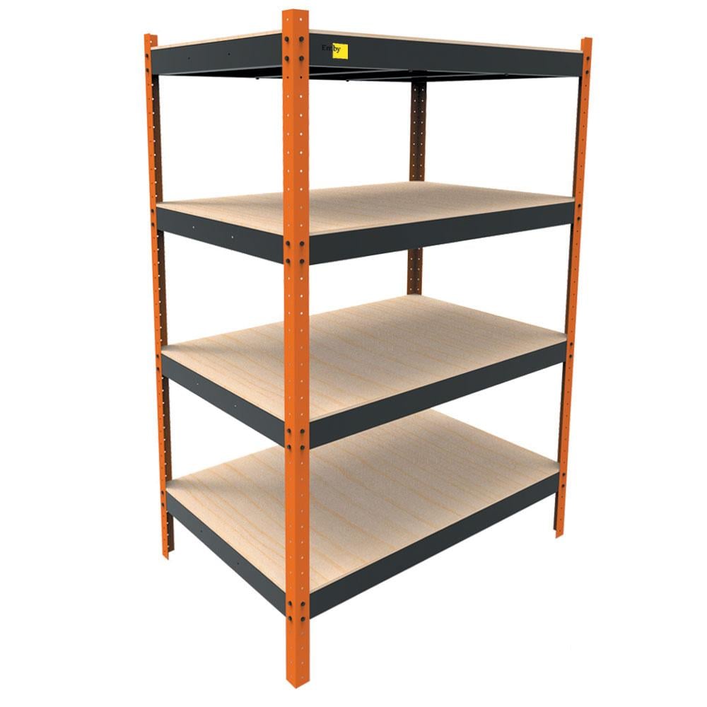 Стелаж металевий Emby Heavy Series посилений 4 полиці ДСП до 300 кг 2000х1300x900 мм (65d33a276fb0382fce23f058)