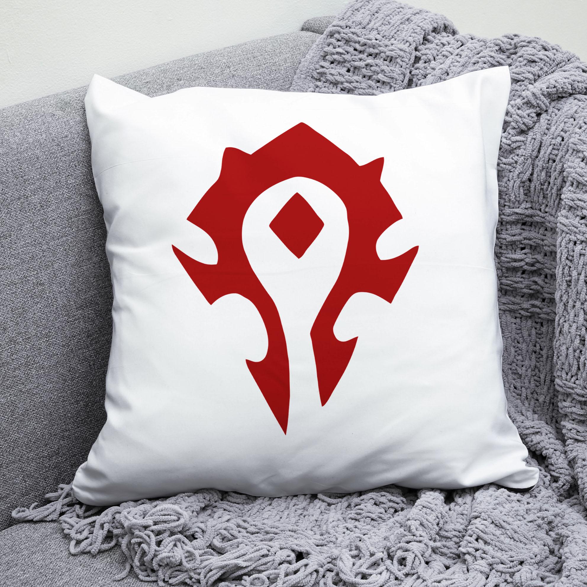 Плюшева подушка квадрат з принтом гри World of Warcraft WOW Horde
