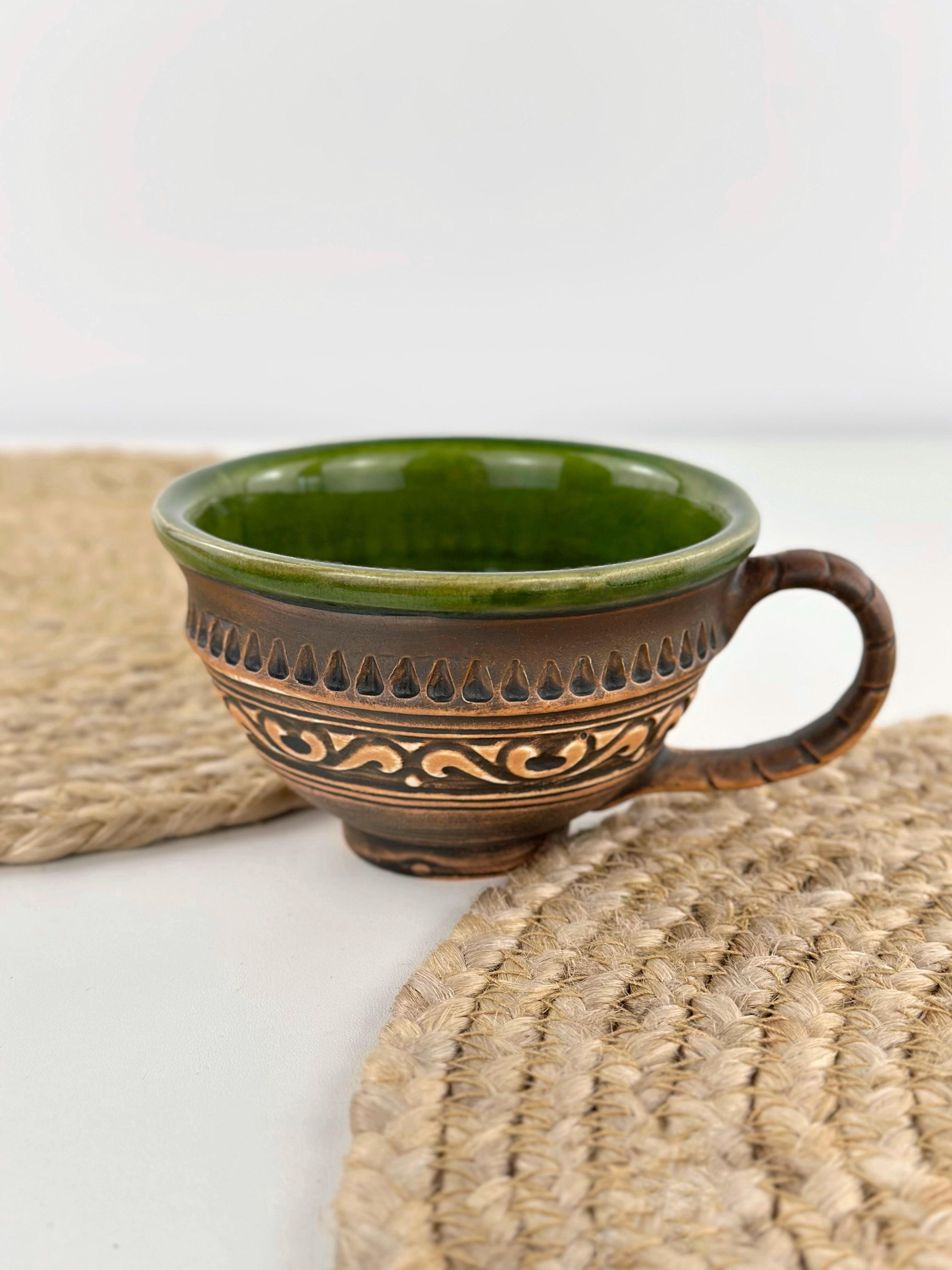 Чашка широкая глиняна Гражда 0,3 л Коричневый (17011-4)