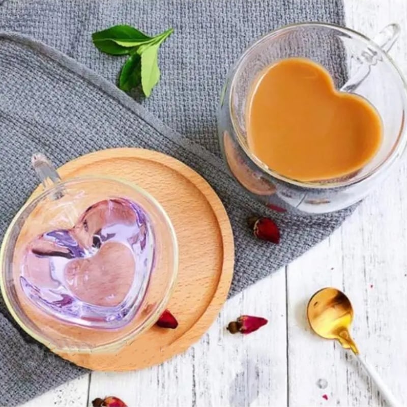 Чашка скляна Con Brio СВ-8930-2 подвійні стінки 300 мл серце 2 шт. (23793599) - фото 3 Чашка скляна Con Brio СВ-8930-2 подвійні стінки 300 мл серце 2 шт. (23793599) - фото 3