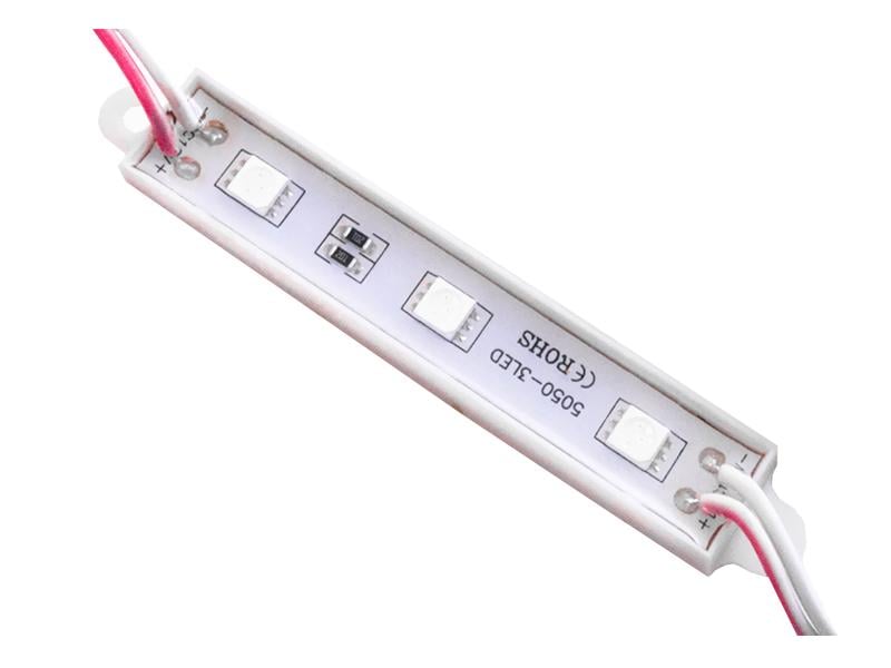 ᐉ Светодиодный модуль SMD5050 3 LED 12В 0,63Вт IP65 красный (1122)
