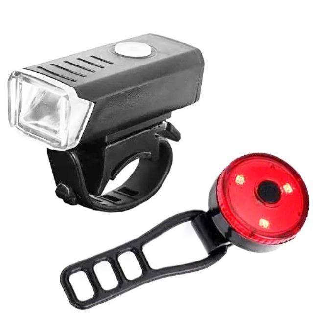 Фара велосипедная 3SMD передняя/задняя на аккумуляторе ЗУ с micro USB (109-10828351)