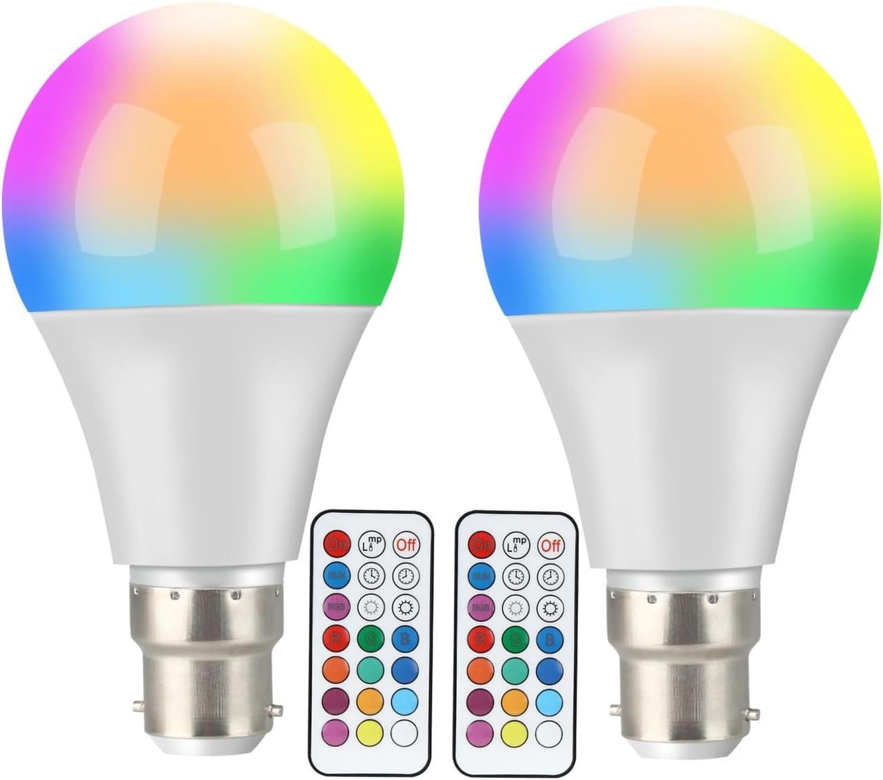 Светодиодные лампы RGB B22 A19 с изменением цвета с дистанционным управлением 10 Вт (2182968578)