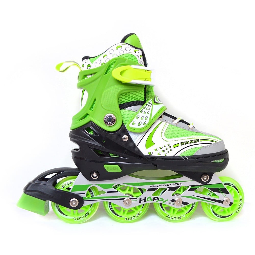 Ролики дитячі розсувні Happy PU 34-38, Зелений (2T3006) - фото 1