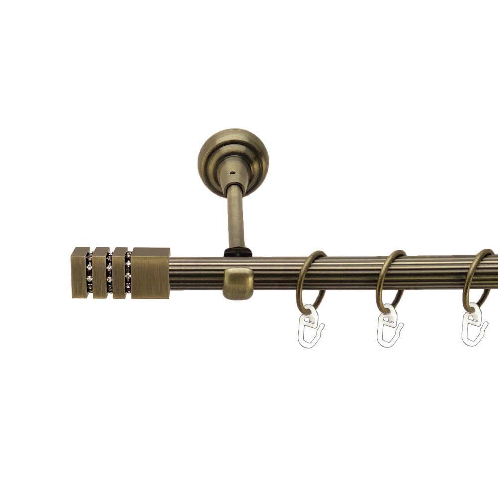 Карниз Orvit Ацтека однорядный рифленый 19 мм 240 см Антик (00-00017219)