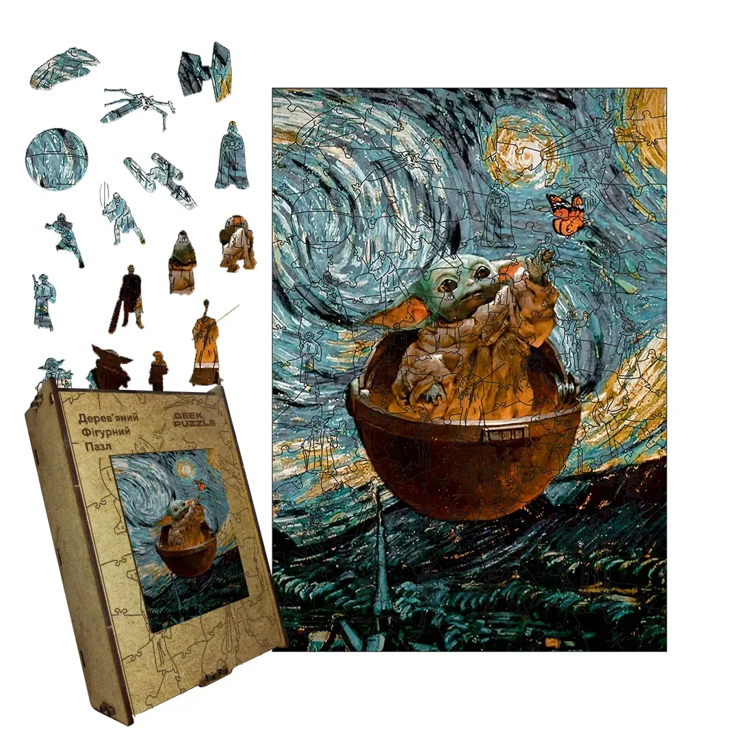 Пазл дерев'яний Грогу Ван Гога А5 картонна коробка 35 ел. (puzzlean-2017-KART-А5)
