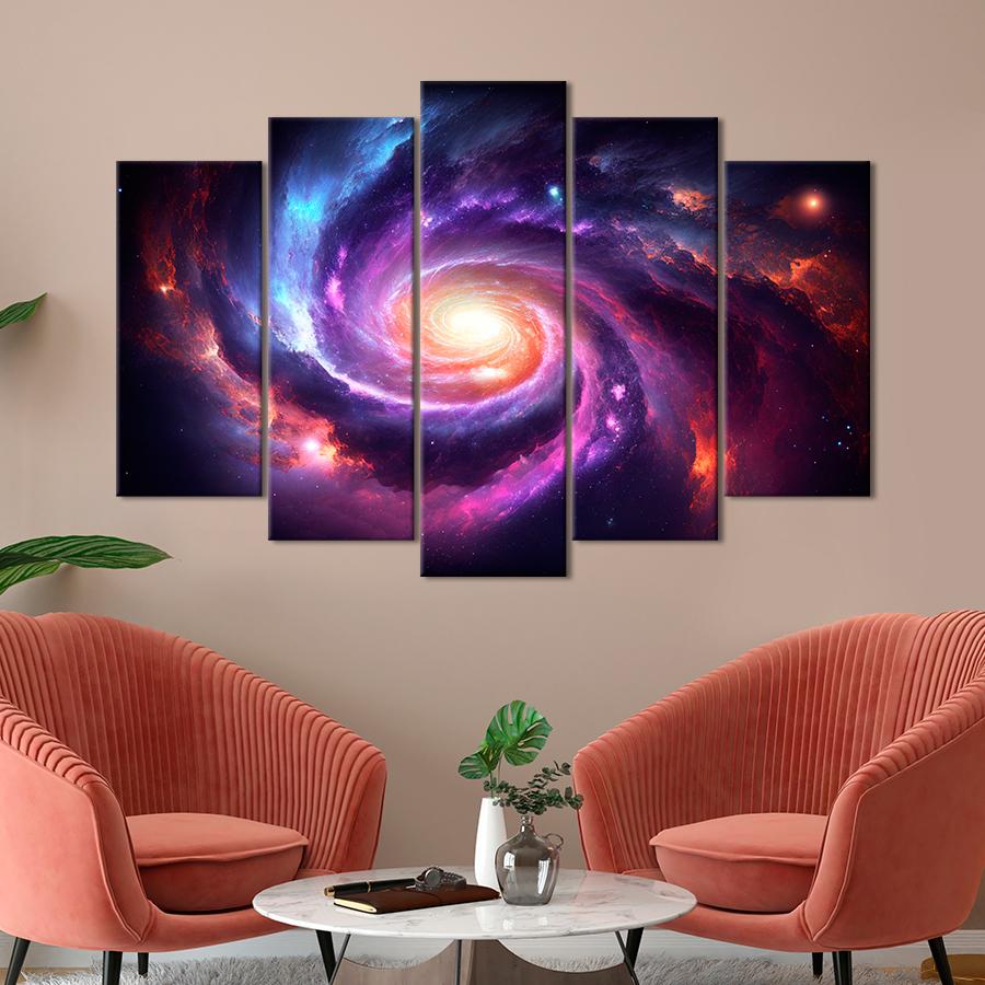 Картина космос Неизвестная спиральная галактика в космосе 187x119 см (A1311-5)
