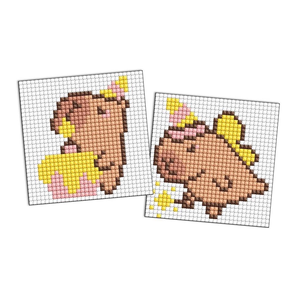 Алмазна мозаїка Капібара веселиться AMS1162 на самоклеючій основі 9х9 см