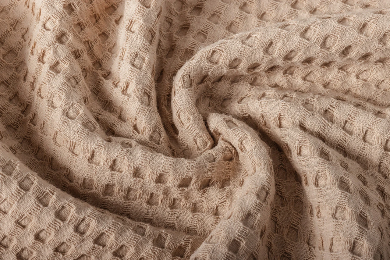 Плед вафельный HYGG семейный 230х250 см Песочный (311129) - фото 4