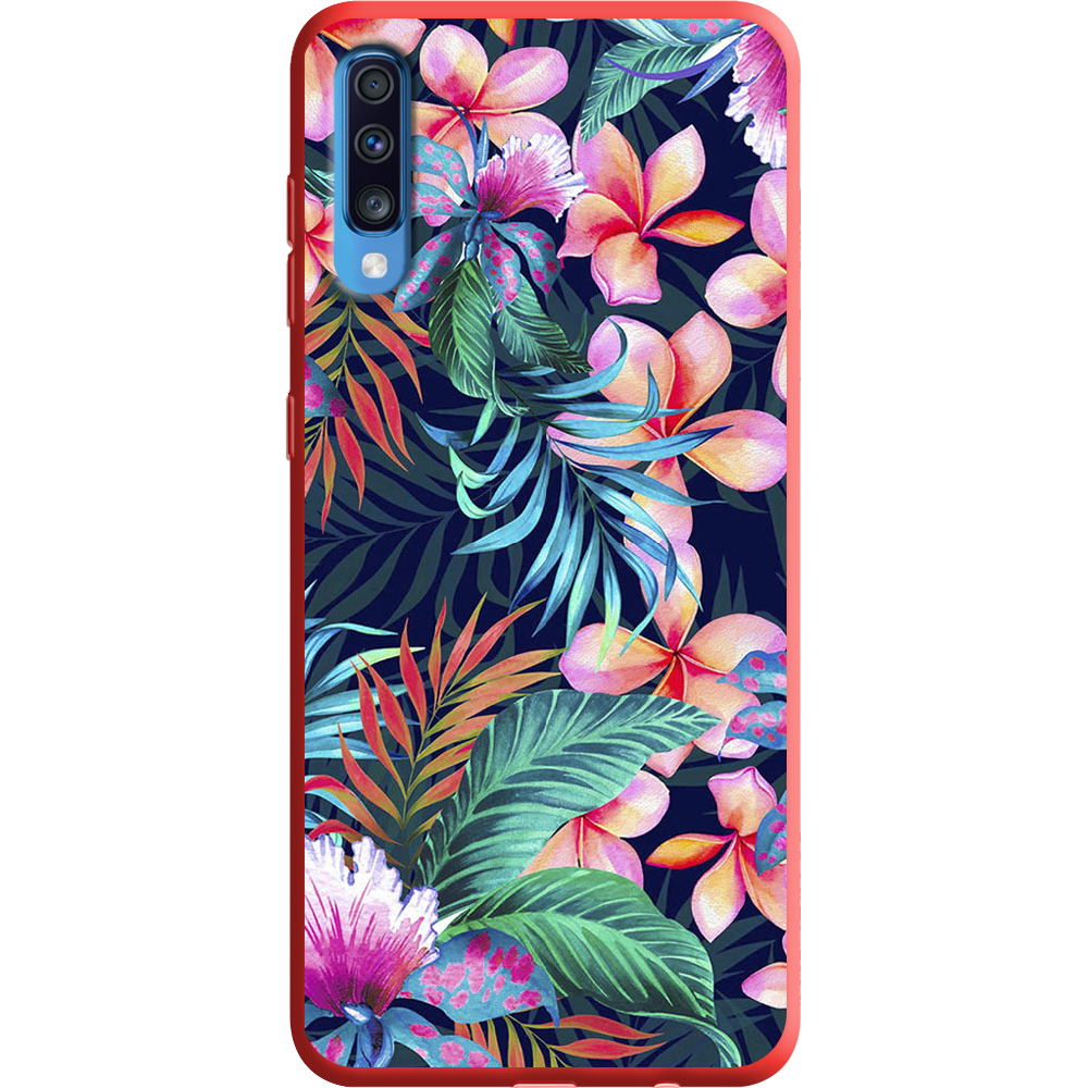 Чохол BoxFace Samsung A705 Galaxy A70 flowers in the tropics Червоний силікон  (36860-up1971-37425)