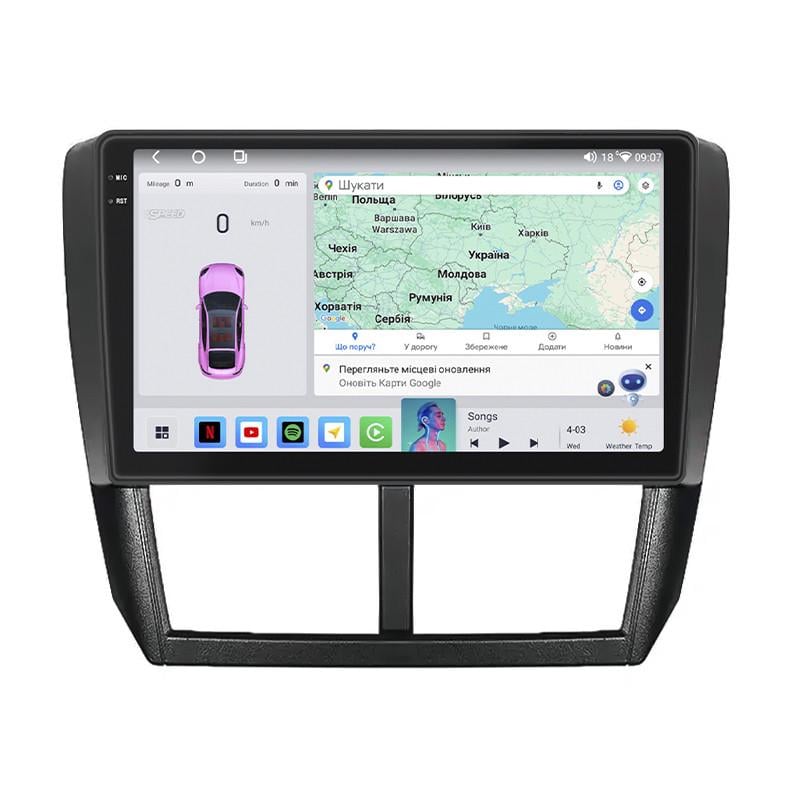 Автомагнитола штатная Lesko для Subaru Forester III 2007-2011 4/64 QLED CarPlay 4G Wi-Fi GPS Prime 9" (27282089)