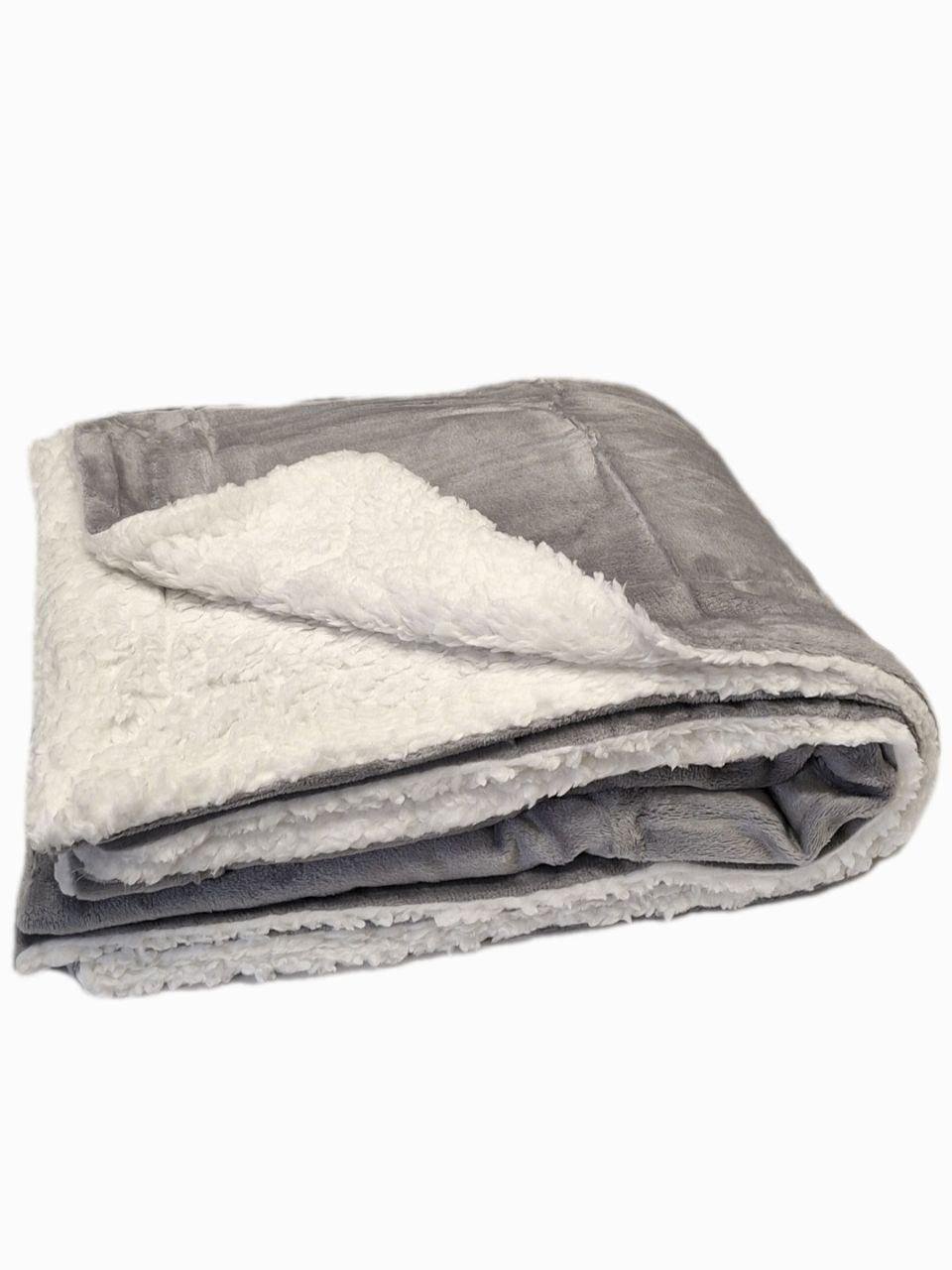 Плед двухсторонний на овчине MIULEE 150x200 см Серый с белым (1350) - фото 2 Плед двухсторонний на овчине MIULEE 150x200 см Серый с белым (1350) - фото 2