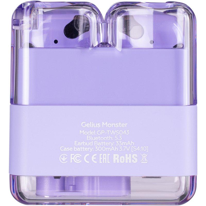 Навушники бездротові Gelius Monster GP-TWS043 TWS Violet (99810) - фото 6 Навушники бездротові Gelius Monster GP-TWS043 TWS Violet (99810) - фото 6