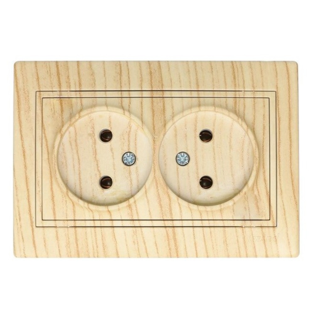 Розетка Lezard Mira 2-я Дуб белый матовый