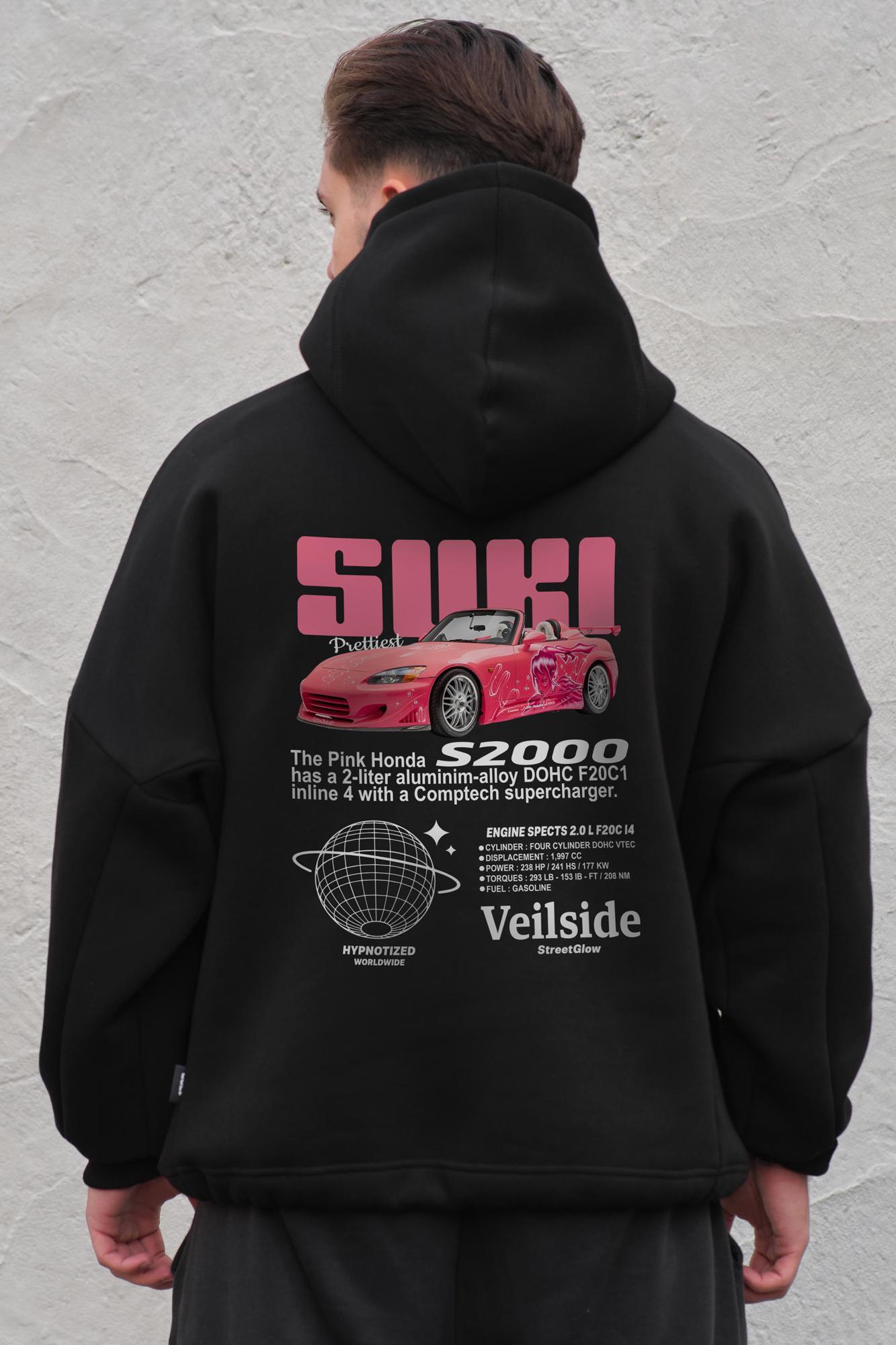 Худи на флисе Without с капюшоном и принтом Suki оверсайз Black (8055552) Худи на флисе Without с капюшоном и принтом Suki оверсайз Black (8055552)