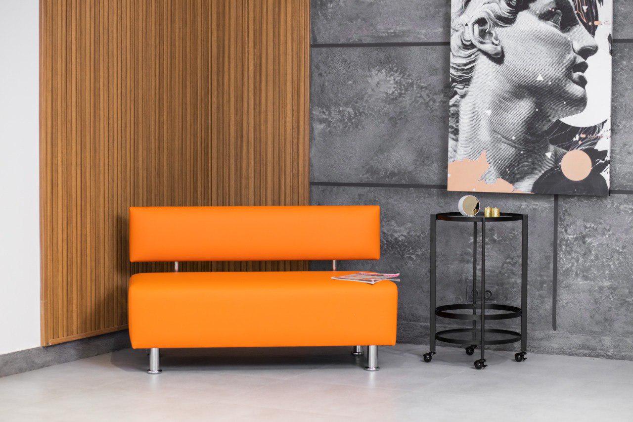 Диван офісний Стандарт екошкіра К12 для зони очікування/кухні/вітальні Помаранчевий