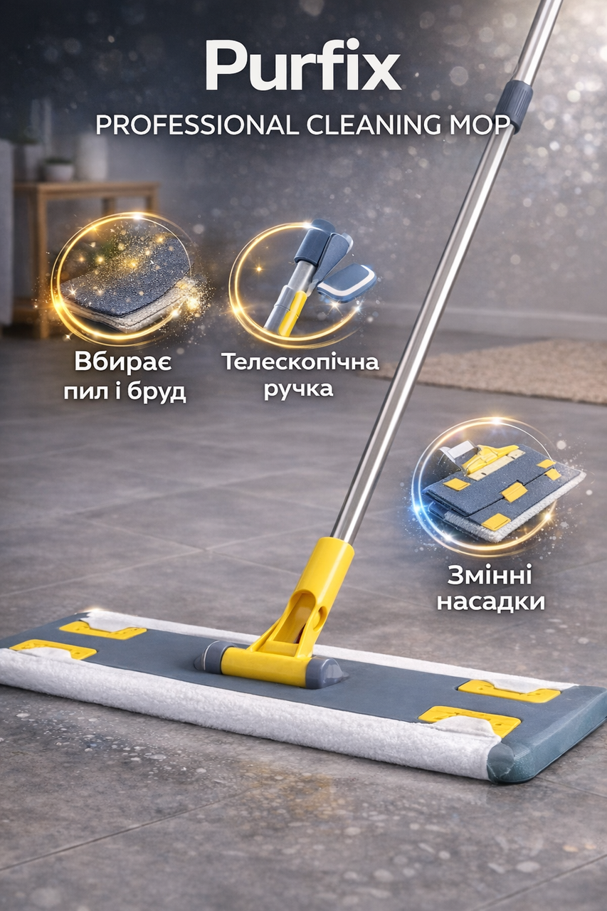 ᐉ Набор для уборки Purfix Professional Cleaning швабра и салфетки