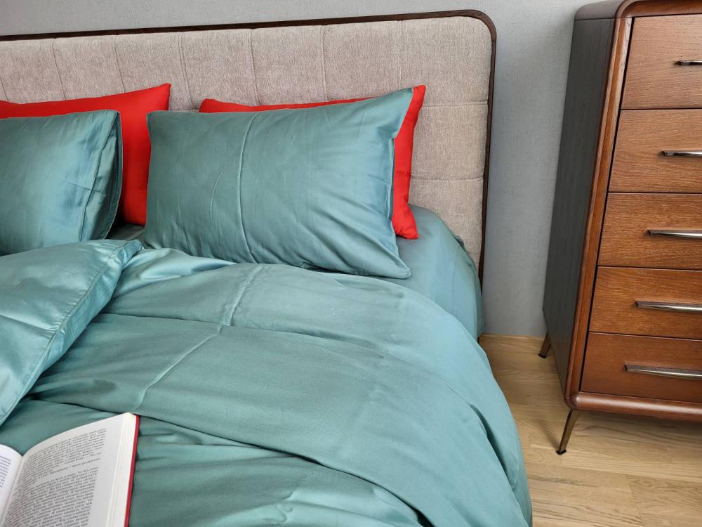 Комплект постельного белья на резинке Моно сатин Premium семейный/наволочки 50х70/70х70 см Mountain Fog (5767) - фото 5