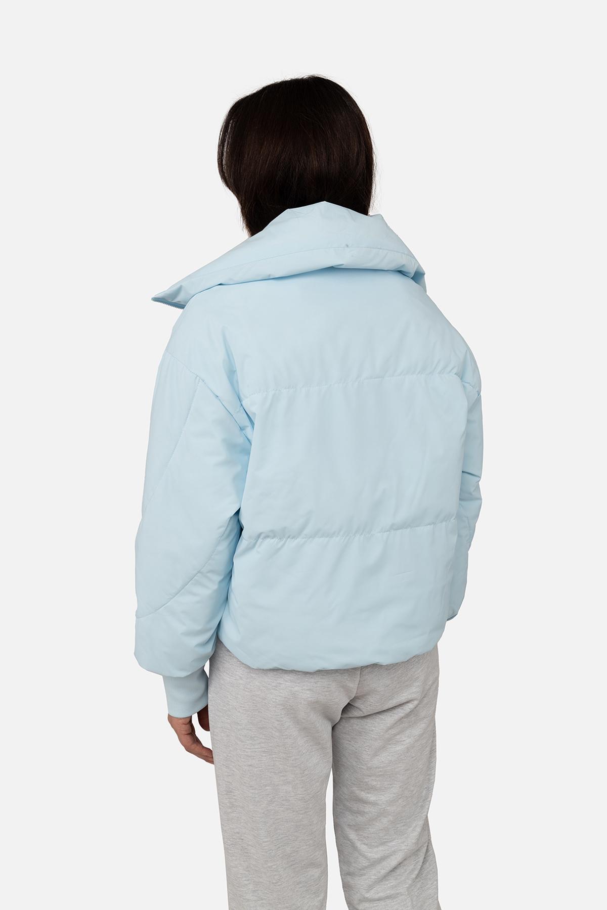 Куртка короткая женская р. 54 Голубой (SKT001034549) - фото 4 Куртка короткая женская р. 54 Голубой (SKT001034549) - фото 4