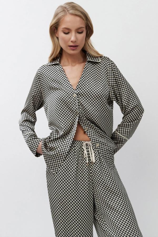 Піжама жіноча Aruelle з штанами S Бежевий/Чорний (Romie-long) - фото 4 Піжама жіноча Aruelle з штанами S Бежевий/Чорний (Romie-long) - фото 4
