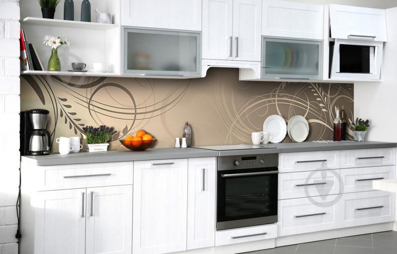 Скинали на кухню Zatarga «Классический вензель» 600х2500 мм виниловая 3Д наклейка кухонный фартук