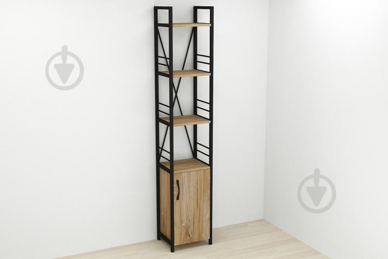 Этажерка 4/34 Ferrum-decor Серии Конект с тумбой  179x34x28 Черный ДСП Таверна (FD1047)