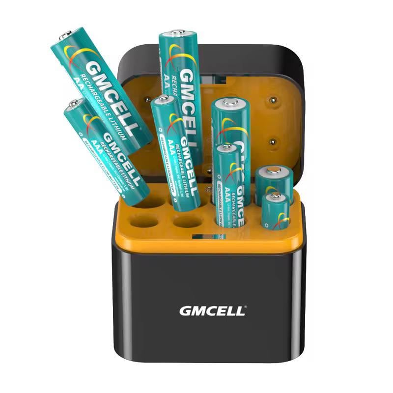 Зарядное устройство для аккумуляторных батареек GMCELL Li-Ion USB комплект 4 АА 3600mWh 4 ААА 1300mWh 1,5V (BT04)