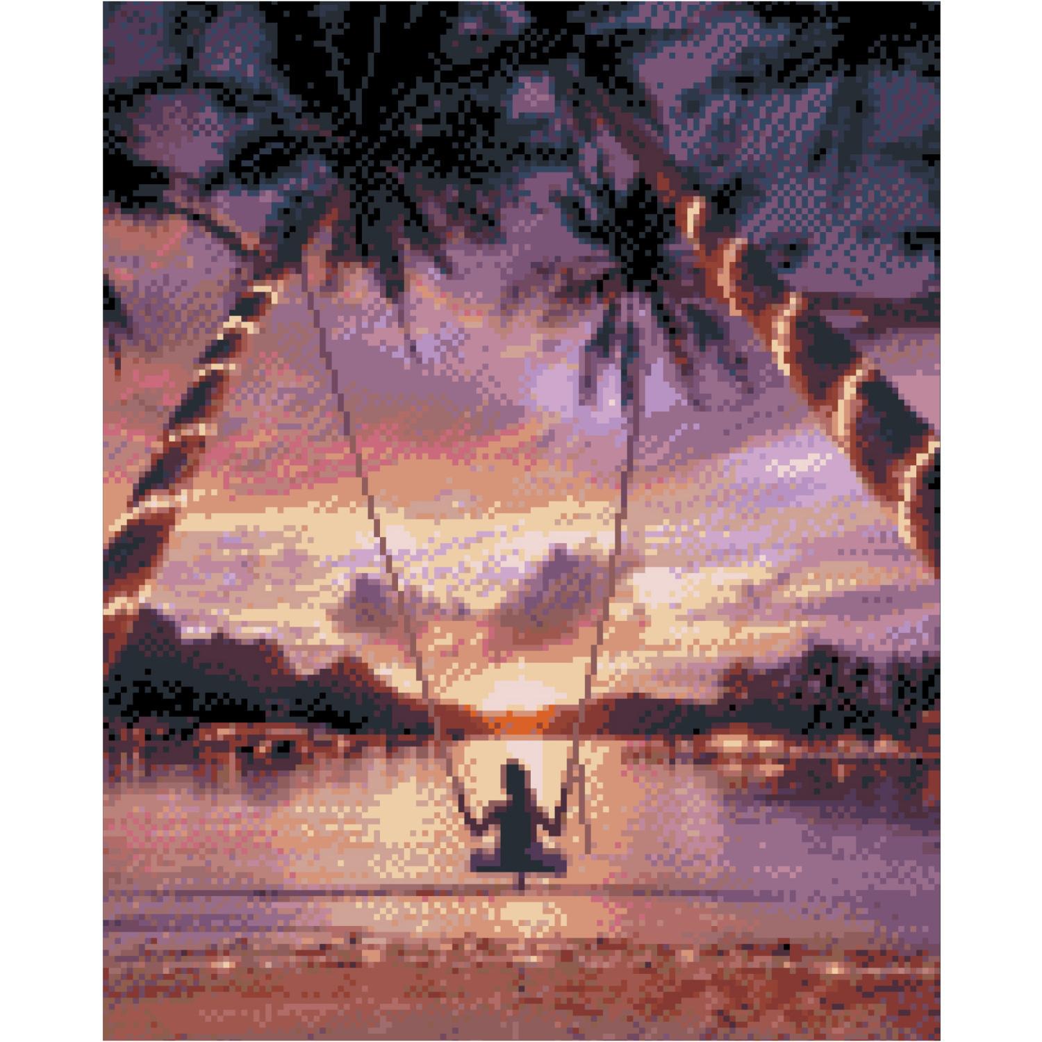 Алмазная мозаика Strateg Премиум Катание на закате 40x50 см (FA40856)