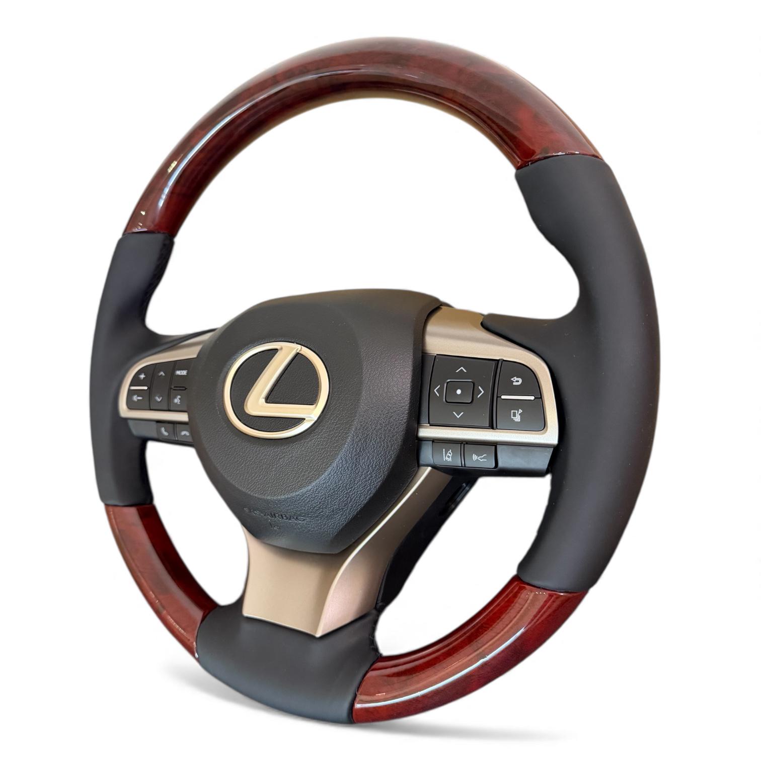 Руль для Lexus LX570/GX460 стиль рестайлинга LX570 в сборе Красное дерево (30742389) - фото 4 Руль для Lexus LX570/GX460 стиль рестайлинга LX570 в сборе Красное дерево (30742389) - фото 4