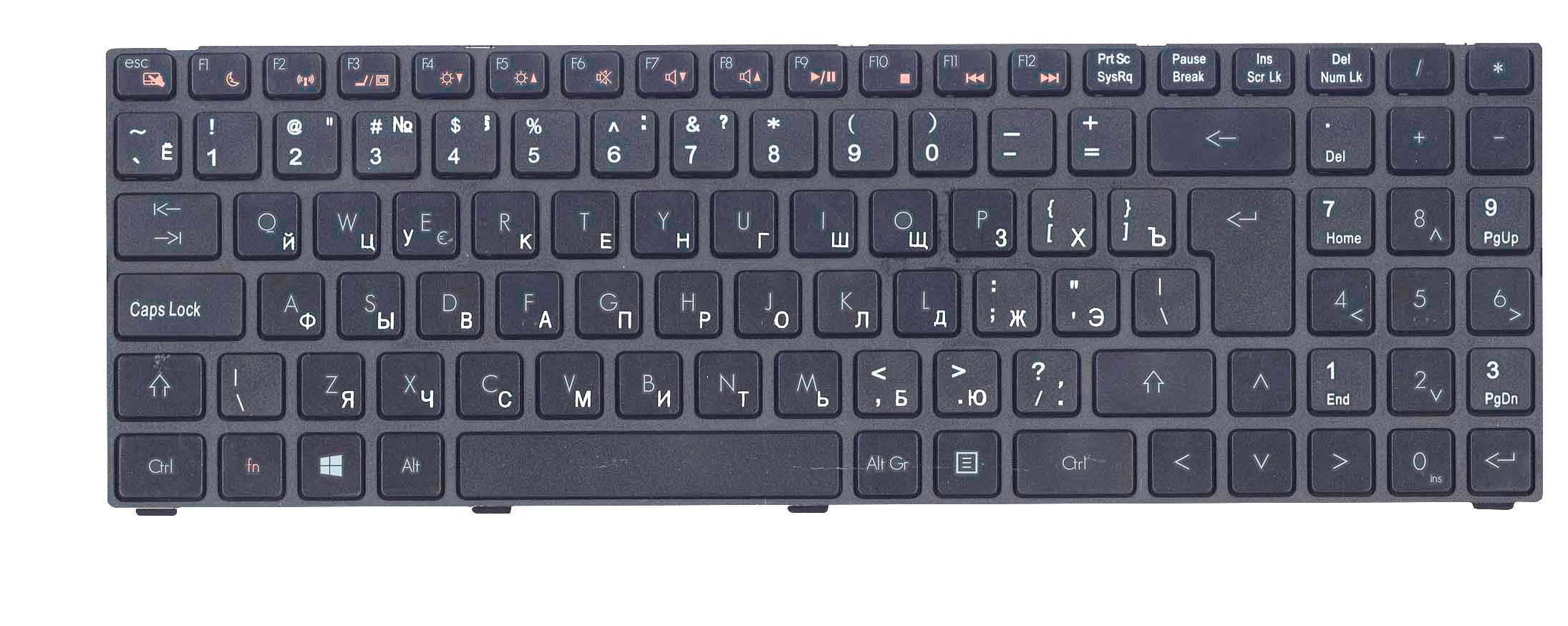 Клавиатура для ноутбука DNS 0155959 Black Frame Black