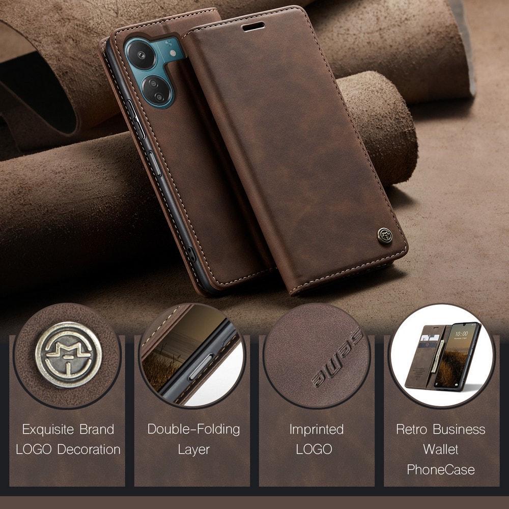 Чехол книжка с магнитом Xiaomi Poco C65 CaseMe Dark Brown (35389-05) - фото 4 Чехол книжка с магнитом Xiaomi Poco C65 CaseMe Dark Brown (35389-05) - фото 4