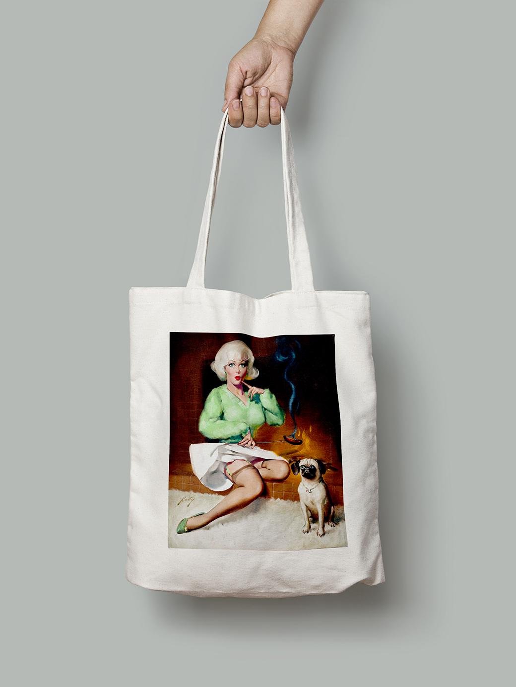 Еко-сумка У каміна з собакою. Дональд Раст шопер (pin_up1740004_Bag)