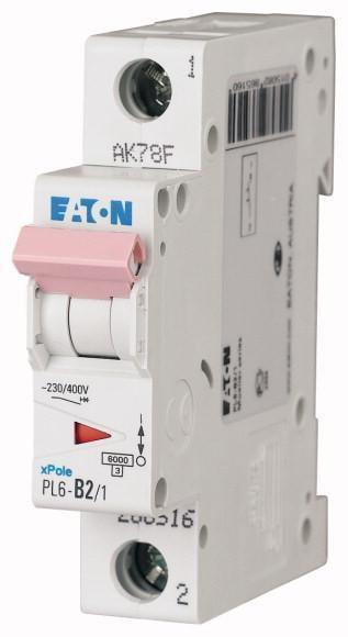 Автоматический выключатель Eaton PL6-C2/1 характеристика-C 1P 2А (286528)