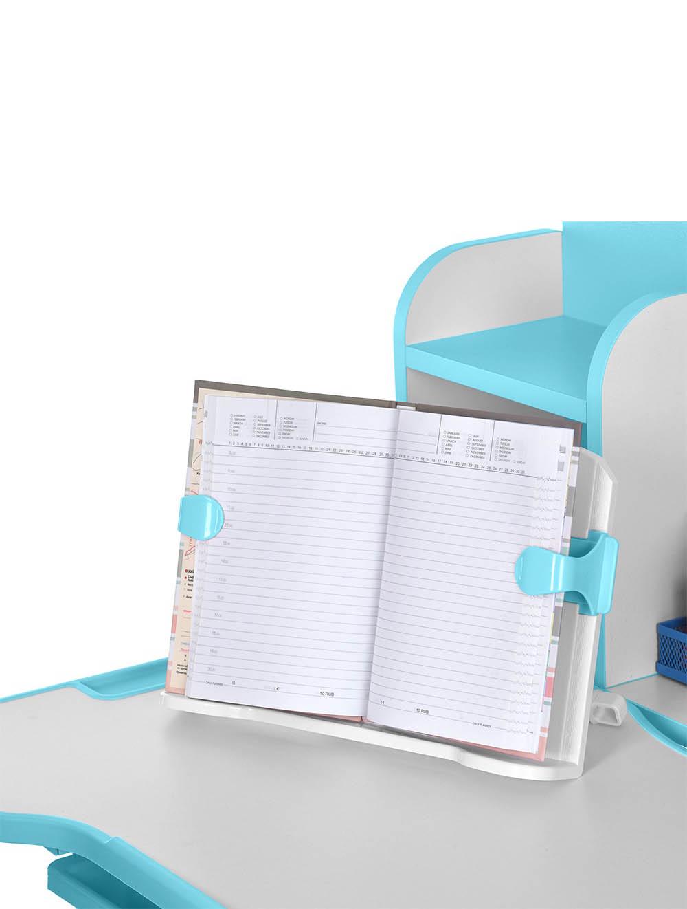 Парта с надстройкой и полкой высота регулируется Bambi Бело-голубой M (4804-4) - фото 6