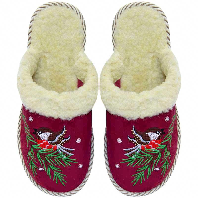 Тапочки женские Белста овчина синичка р. 41 Бордовый (4100639_41)