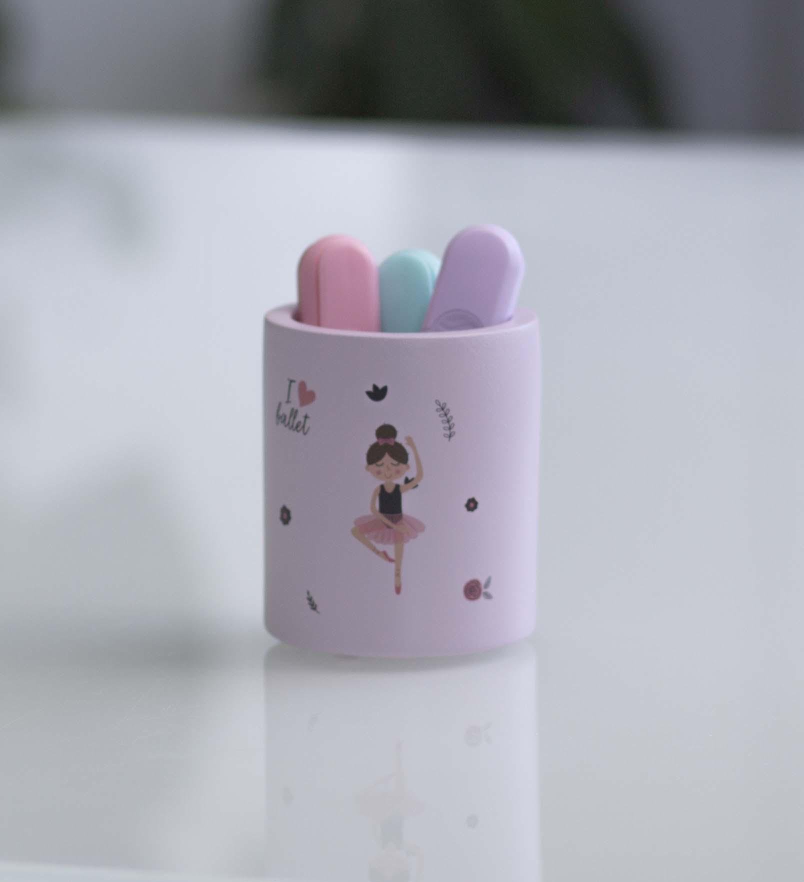 Підставка-органайзер для канцелярії CUTE Pink Ballerina (Cute Cup-1 Light Pink ballerina 2)