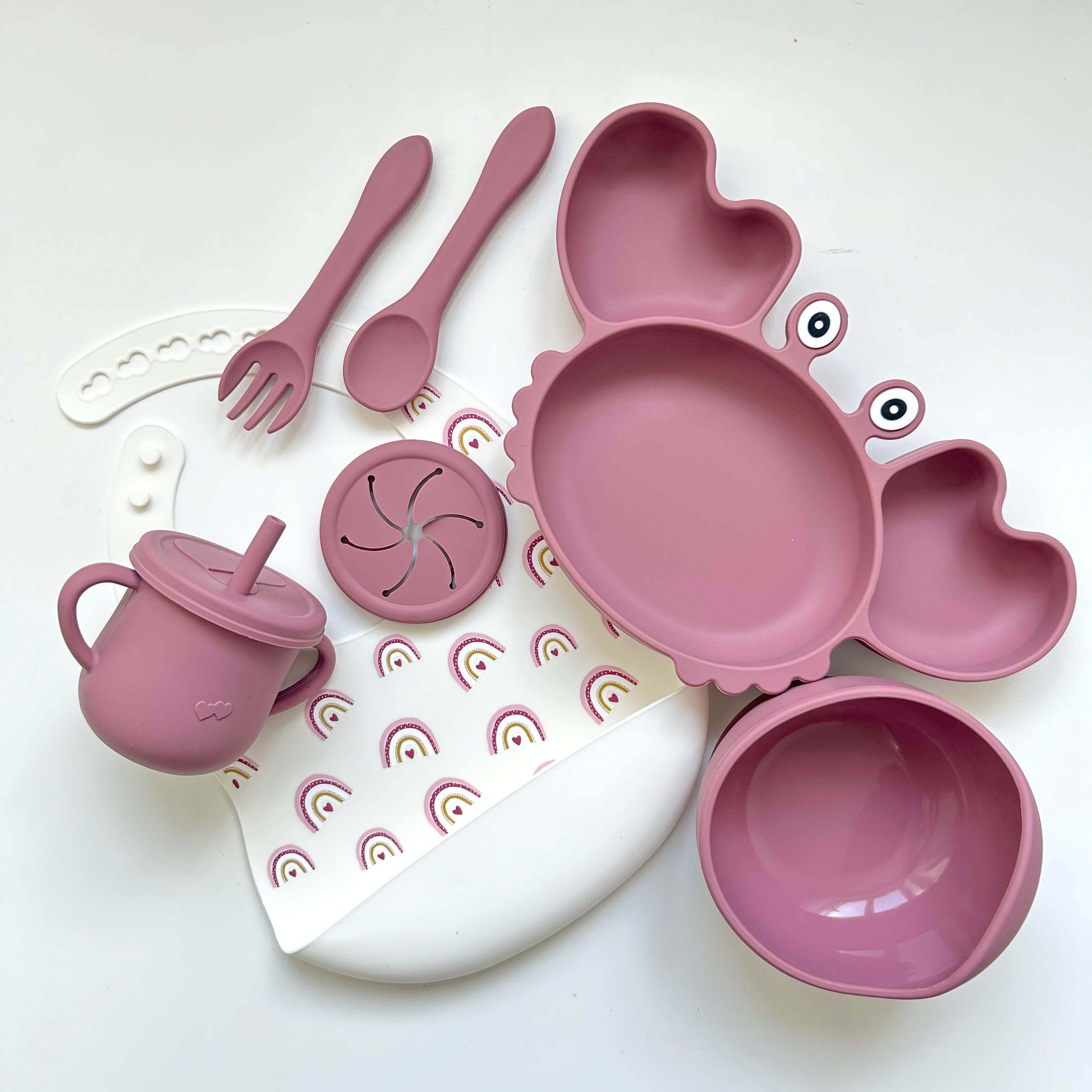 Набір дитячого посуду Краб img_e0525 Y19 Темно-рожевий (65656) - фото 2 Набір дитячого посуду Краб img_e0525 Y19 Темно-рожевий (65656) - фото 2