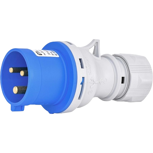 Вилка переносная прямая ЭТИ EV-3232 IP44 32A 230V 2P+PE Синий (34064160)