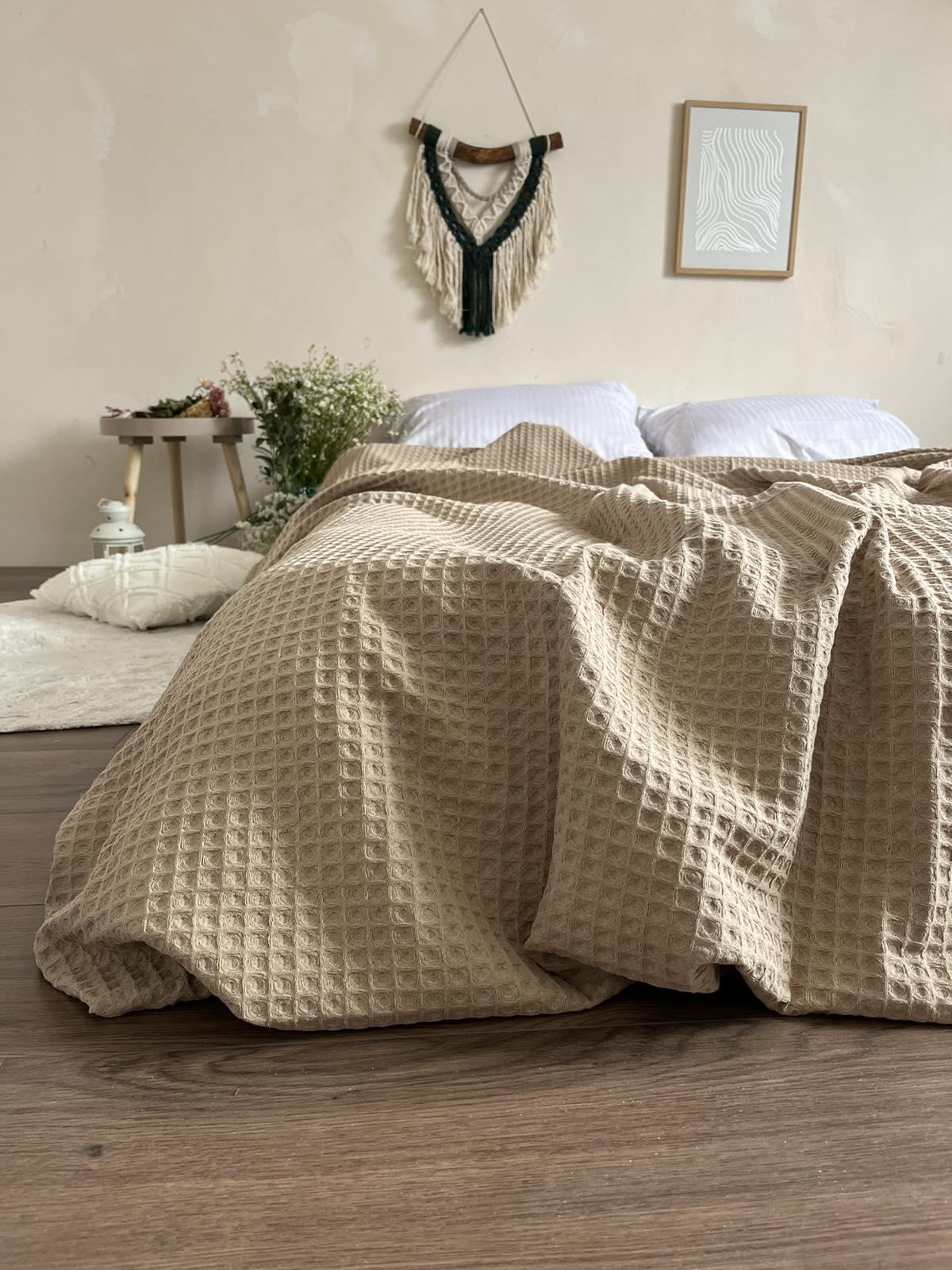 Покривало ZEINTEX Greece вафельне 220х240 см Капучино (18094214) - фото 2 Покривало ZEINTEX Greece вафельне 220х240 см Капучино (18094214) - фото 2