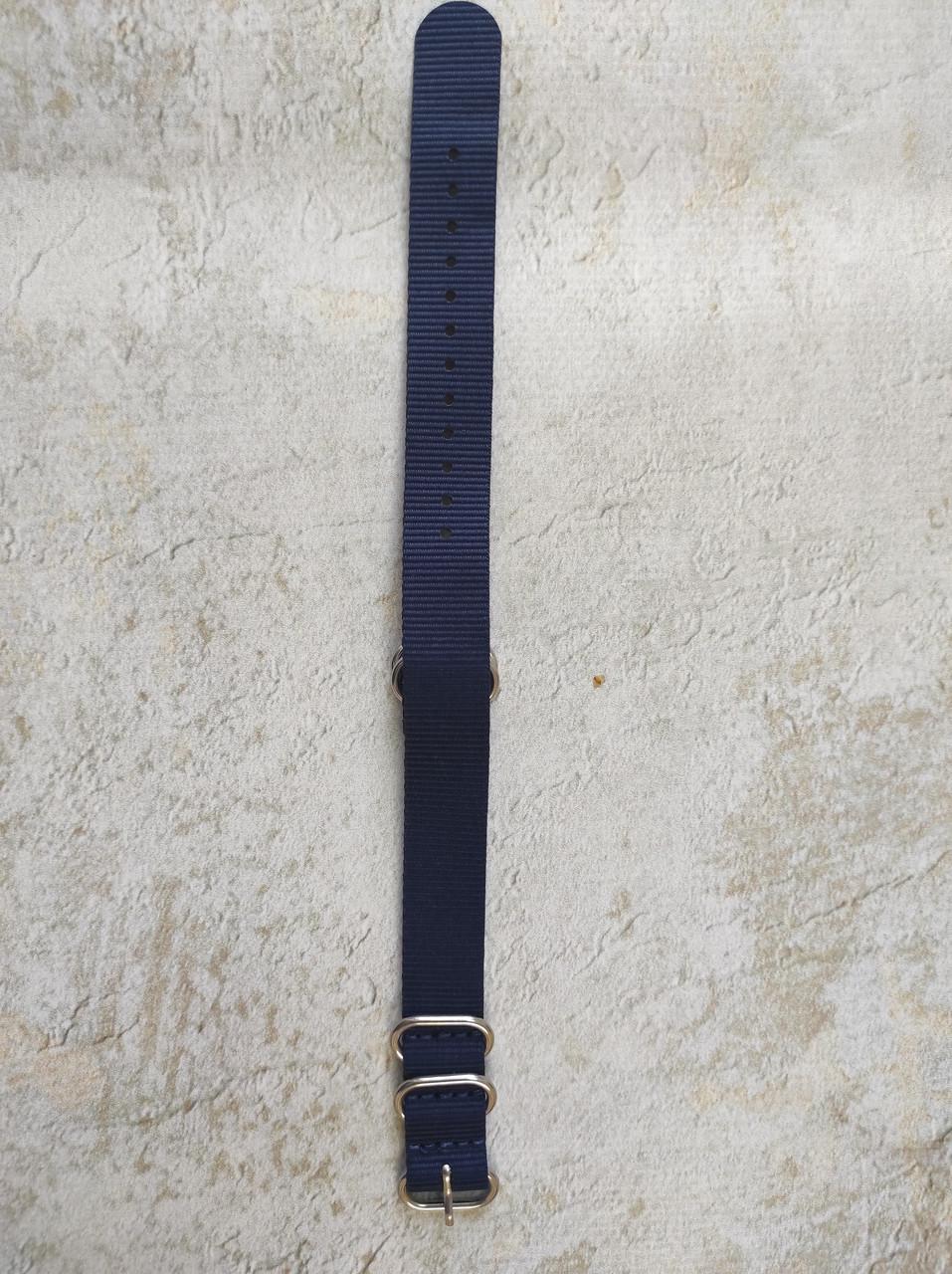 Ремешок для часов Yigao Nato Zulu нейлон 18 мм Синий (1501476361) - фото 3