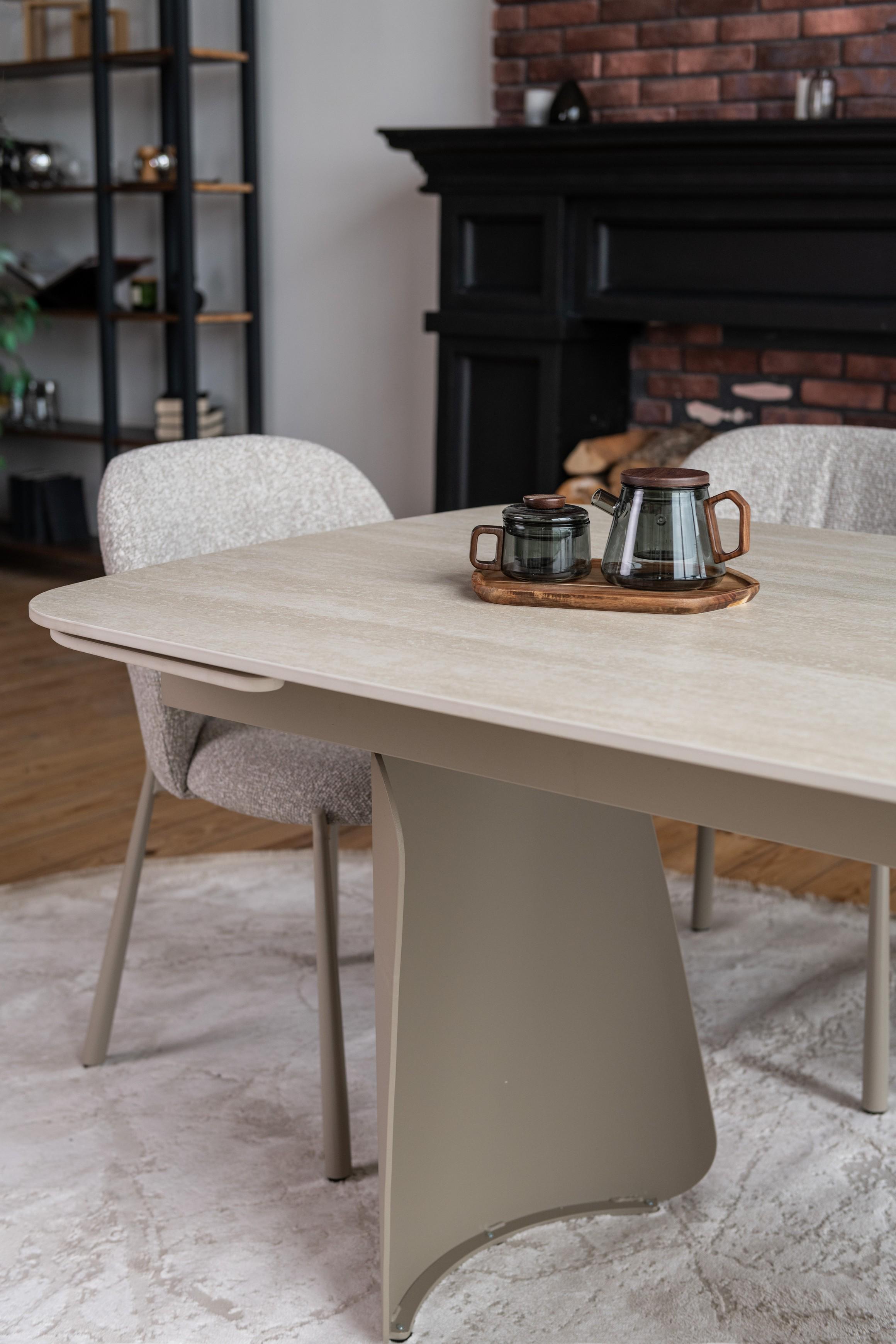 Обідній стіл розсувний Vetro Mebel Нардо 1400/2000х900x760 мм Крема марфіль/Бежевий TМL-1270) - фото 11 Обідній стіл розсувний Vetro Mebel Нардо 1400/2000х900x760 мм Крема марфіль/Бежевий TМL-1270) - фото 11