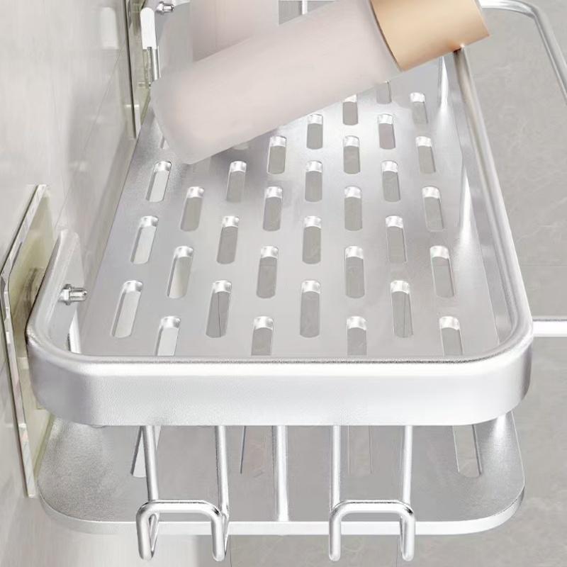 Полка с держателем и крючками Lighty для ванной комнаты 30 см (29505936) - фото 3