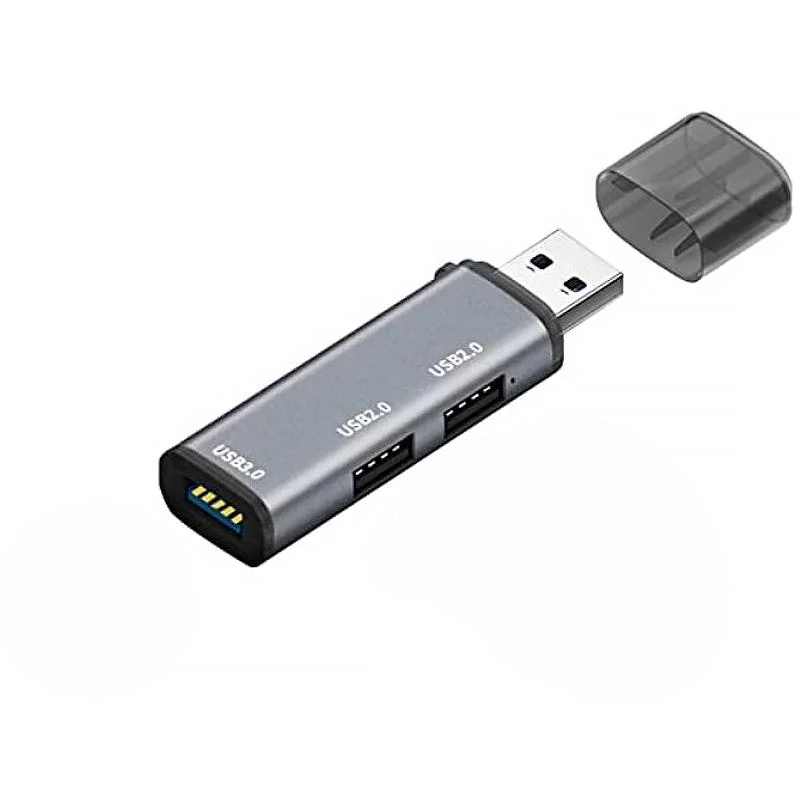 Картридер USB Kayfovo UH-3 HUB 1 порт USB 3.0 и 2 порта USB 2.0 для ноутбука/ПК (28601)