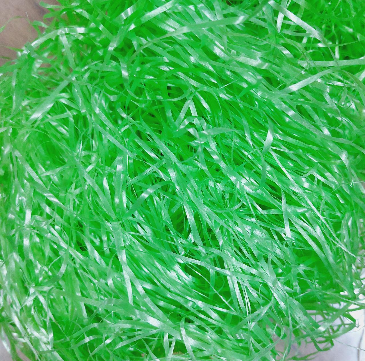 Наполнитель для коробок декоративный из полипропилена для подарочных коробок 30 г Зеленый (32199bcb)