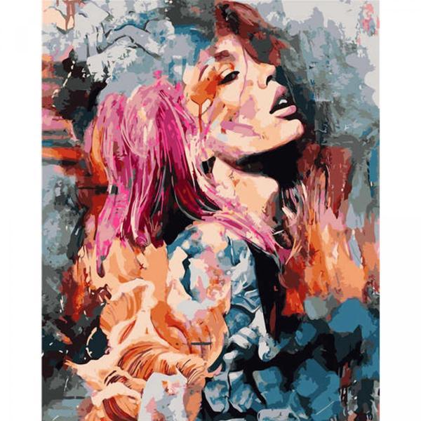 Картина по номерам Strateg Девушка-акварель 40х50 см в термопакете (VA-2565-mt)